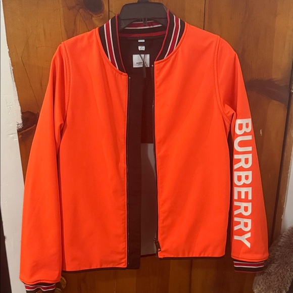 Burberry Other - Burberry Bright Orange Jacket with Logo Sleeve